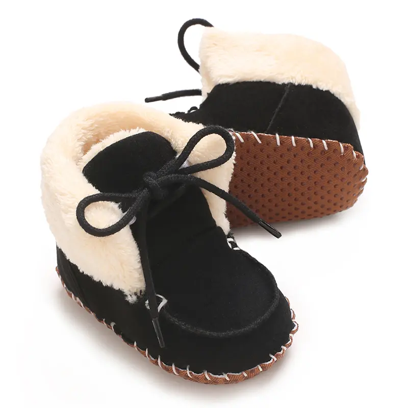 Newborn First Walkers' Cute Embroidered Bear  Sports Shoes with White Rubber Soft Sole for Outdoor Anti-Slip All-Season To