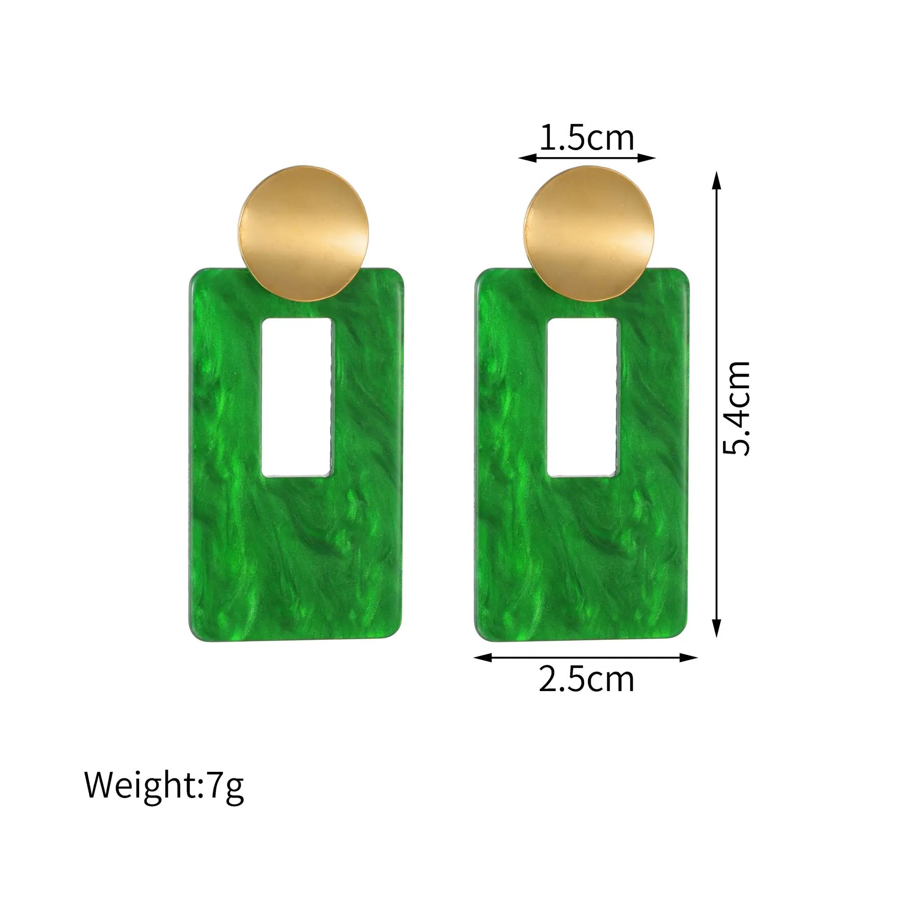Freeteeme High-End Various Color Geometric Hollow Earrings for Women Stainless Steel Acrylic Dangle Earrings Party Jewelry Gift