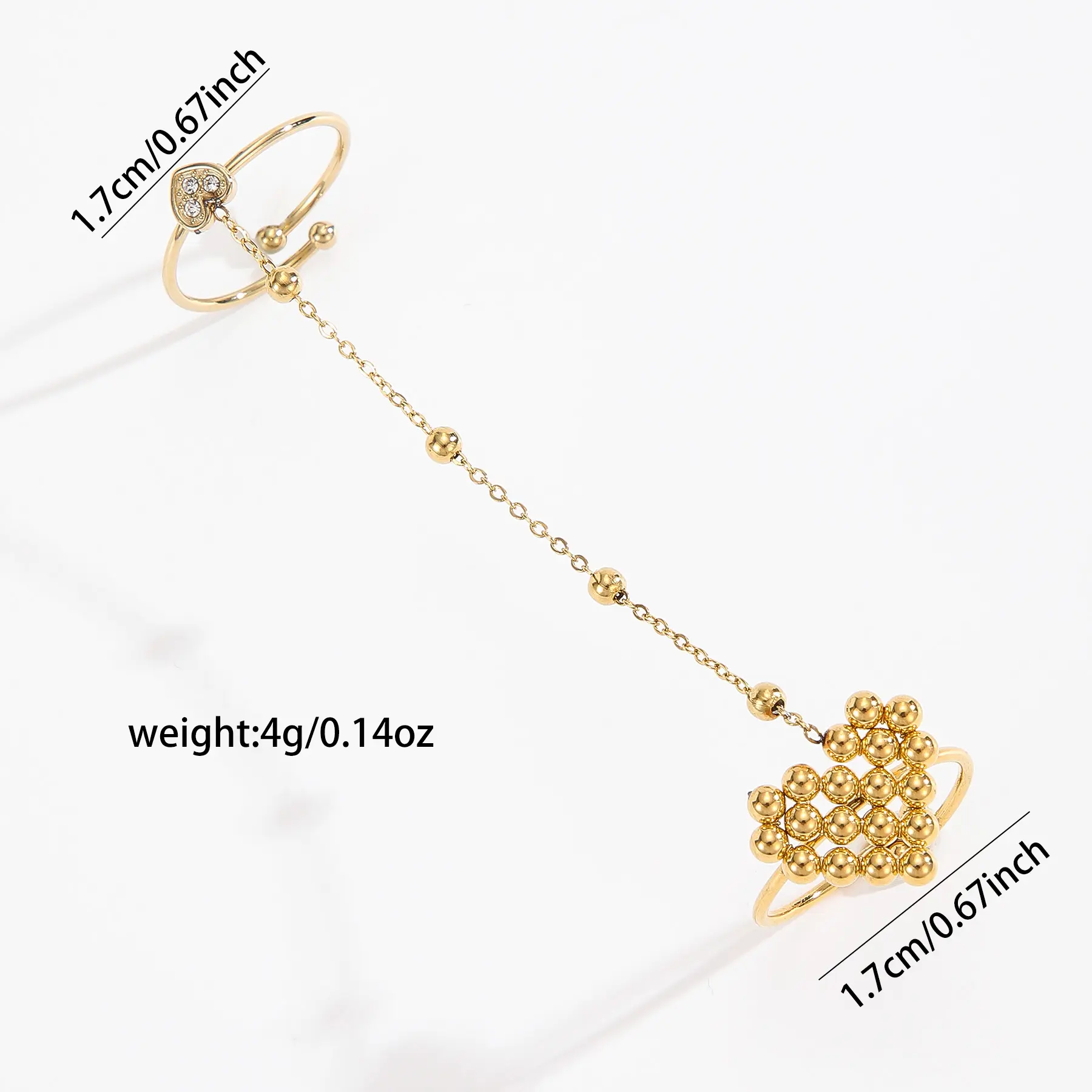 Freeteeme New Fashion Double Finger Ring Set for Women Stainless Steel Multi Style Open Rings Gold Color Jewelry Birthday Gifts