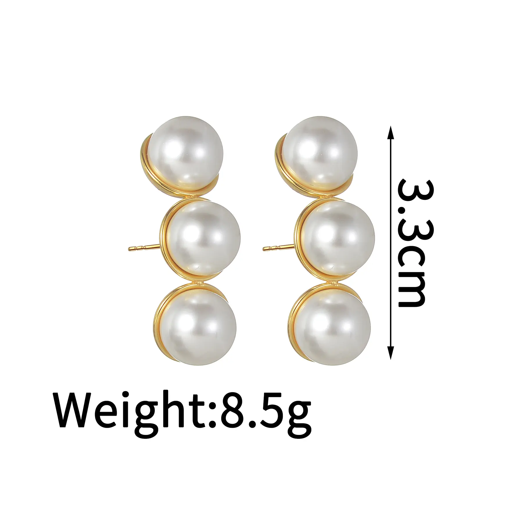 Freeteeme Minimalist Imitation Pearl Earrings for Women Stainless Steel Sweet 18k Gold Color Ear Studs Romantic Jewelry Gifts