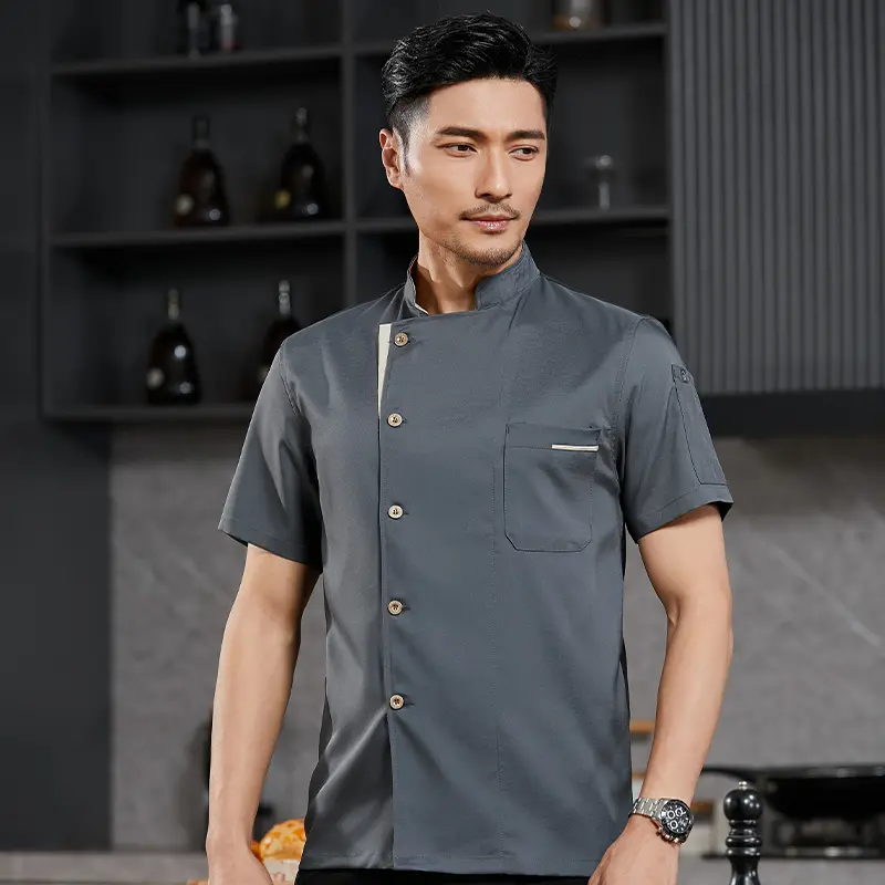 Summer Cook Jacket Restaurant Kitchen Chef Work Uniform  Waiter White Shirt Cooking Costume Barber Catering Bakery Overalls