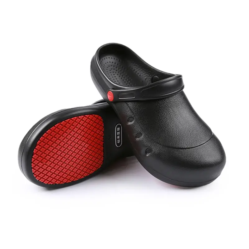 Crash-Proof Steel Toe Designed Chef Shoes Canteen Unisex Non-Slip Work Shoes Restaurant Kitchen Waterproof Oil Proof Slippers