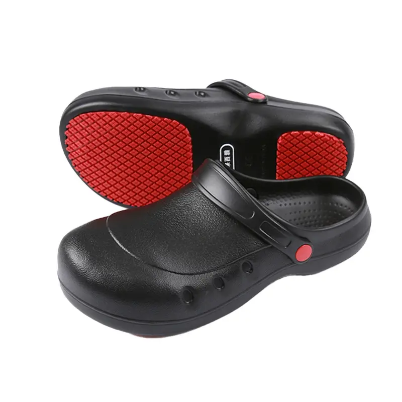 Crash-Proof Steel Toe Designed Chef Shoes Canteen Unisex Non-Slip Work Shoes Restaurant Kitchen Waterproof Oil Proof Slippers