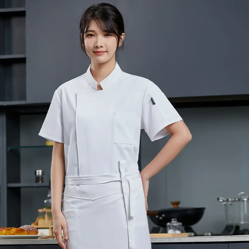 Hotel Catering Waiter Shirt Summer Restaurant Kitchen Cook Jacket Bakery Waiter Coat Pizza Chef Uniform Dining Hall Workwear