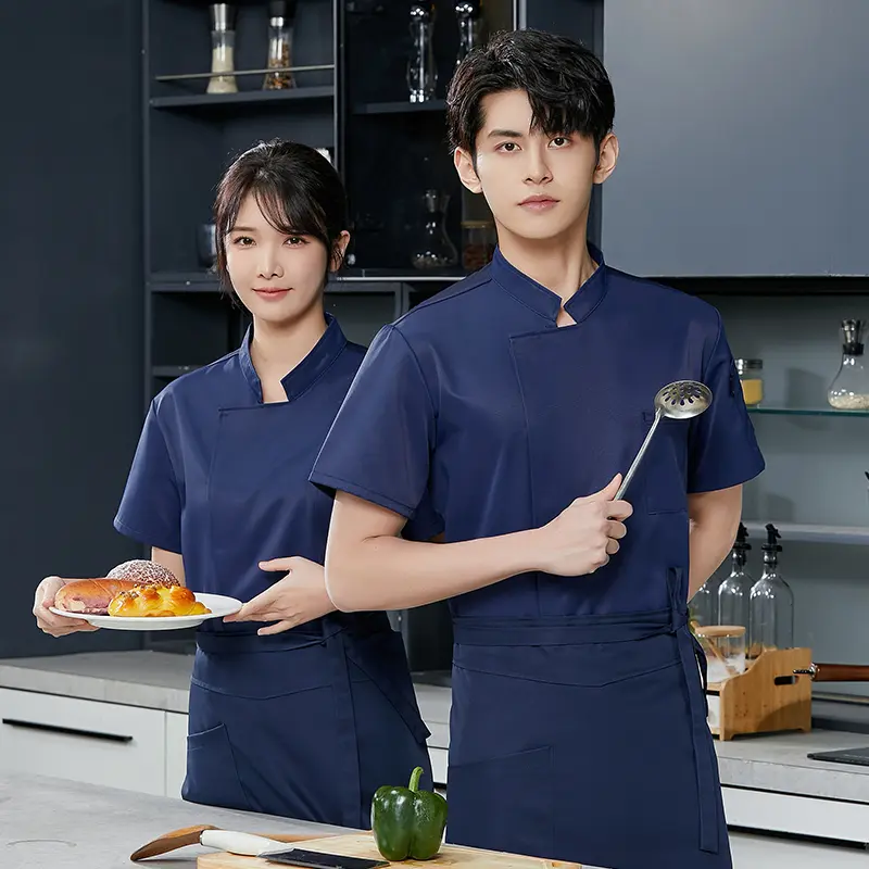 Hotel Catering Waiter Shirt Summer Restaurant Kitchen Cook Jacket Bakery Waiter Coat Pizza Chef Uniform Dining Hall Workwear