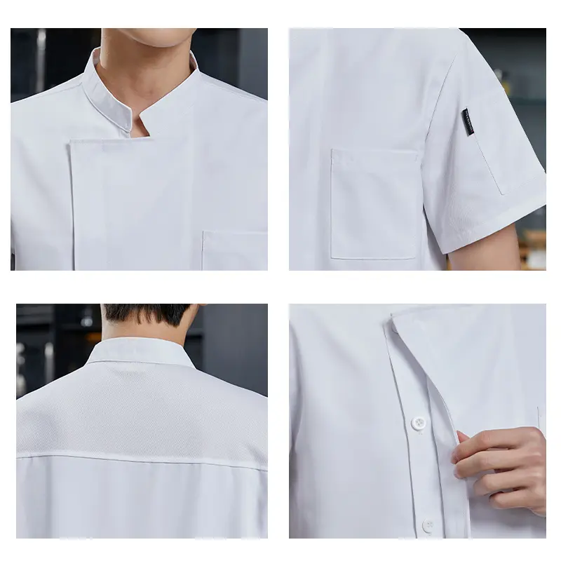 Hotel Catering Waiter Shirt Summer Restaurant Kitchen Cook Jacket Bakery Waiter Coat Pizza Chef Uniform Dining Hall Workwear