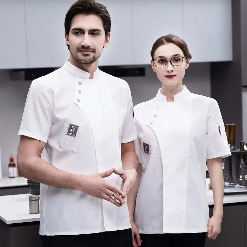 Chef Clothes Waiter Overalls Chef Clothes Women Men's Cook Jackets Kitchen Uniform Bakery Cafe Waiter Workwear Restaurant