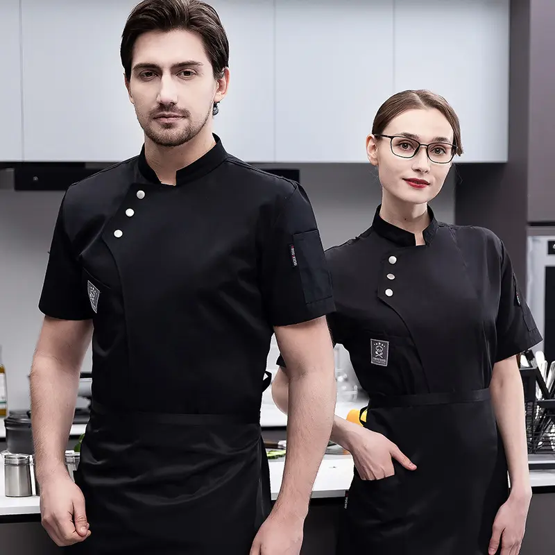 Chef Clothes Waiter Overalls Chef Clothes Women Men's Cook Jackets Kitchen Uniform Bakery Cafe Waiter Workwear Restaurant