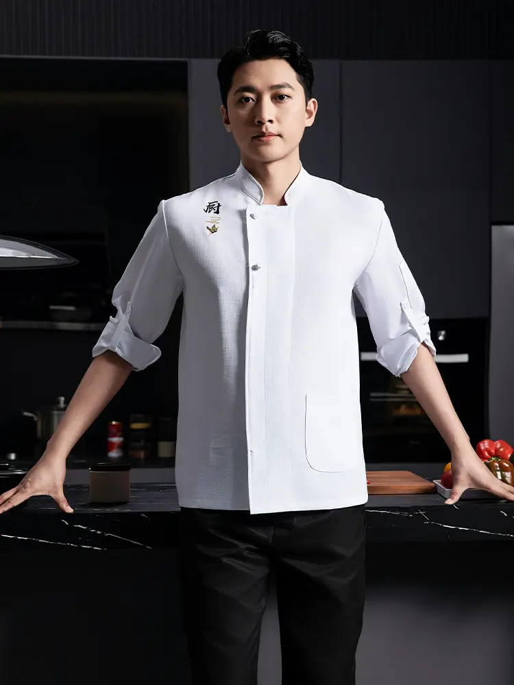 Hotel Long Sleeve Workwear Autumn Professional Chef Breathable Blouse Work clothes Kitchen T-shirt Uniform Cooking Jackets