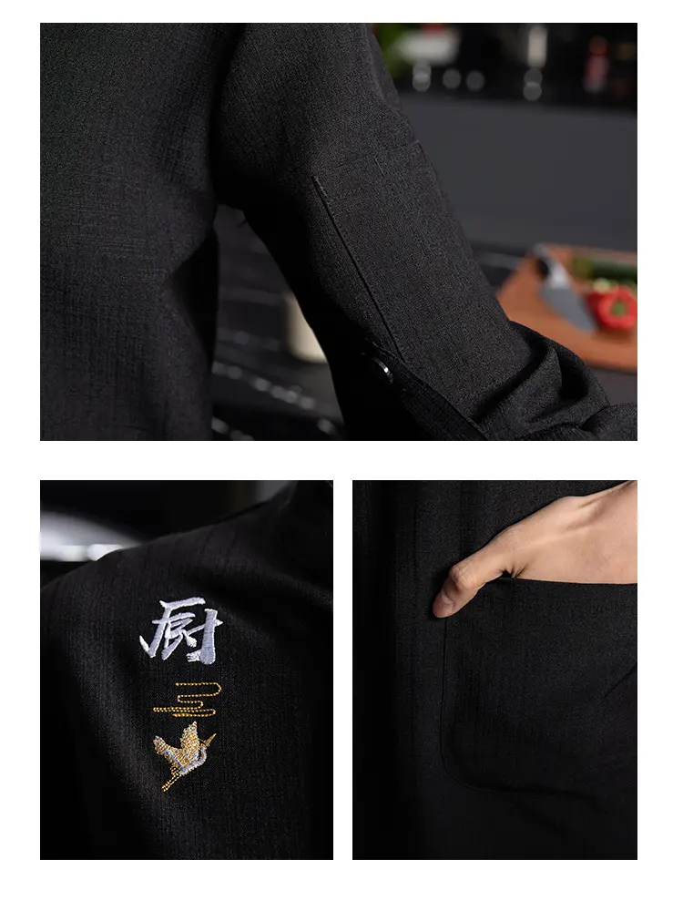 Hotel Long Sleeve Workwear Autumn Professional Chef Breathable Blouse Work clothes Kitchen T-shirt Uniform Cooking Jackets