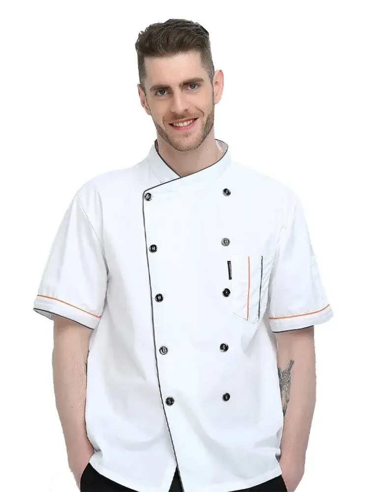 Cake Shop Chef Costume French Restaurant Hotel Chef Uniform Kitchen Canteen Chef Work Short Sleeve Jacket Apron Two-piece Set