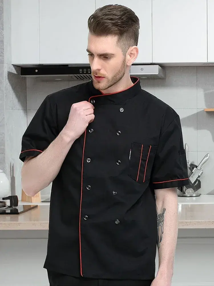 Cake Shop Chef Costume French Restaurant Hotel Chef Uniform Kitchen Canteen Chef Work Short Sleeve Jacket Apron Two-piece Set