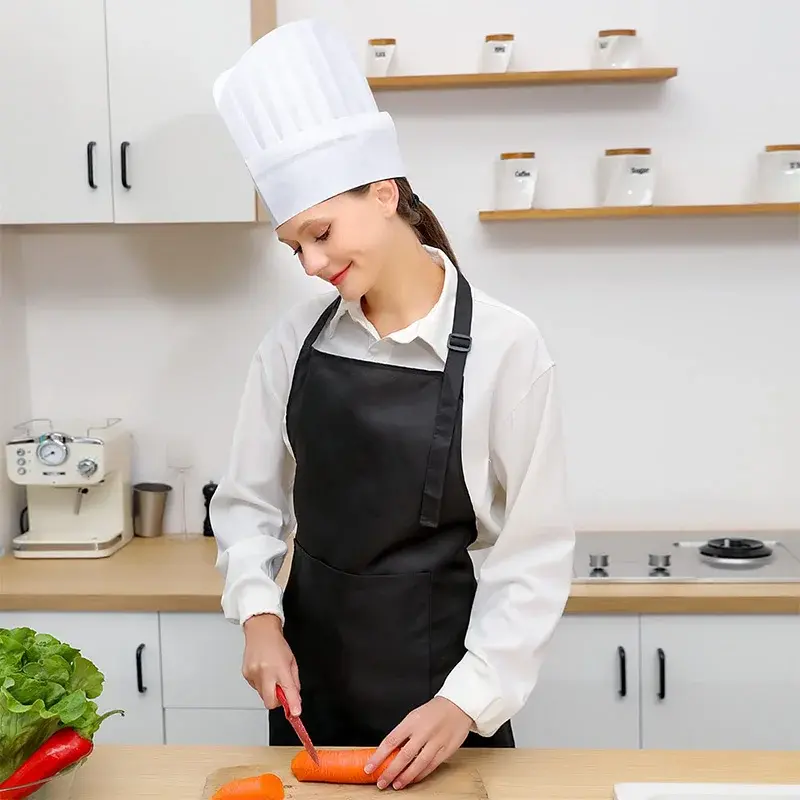20 Pcs Disposable Chef Hat Men Non-Woven Chef High Caps Breathable Kitchen Lady Breathable Cooking Hats Catering Non-Woven Cap
