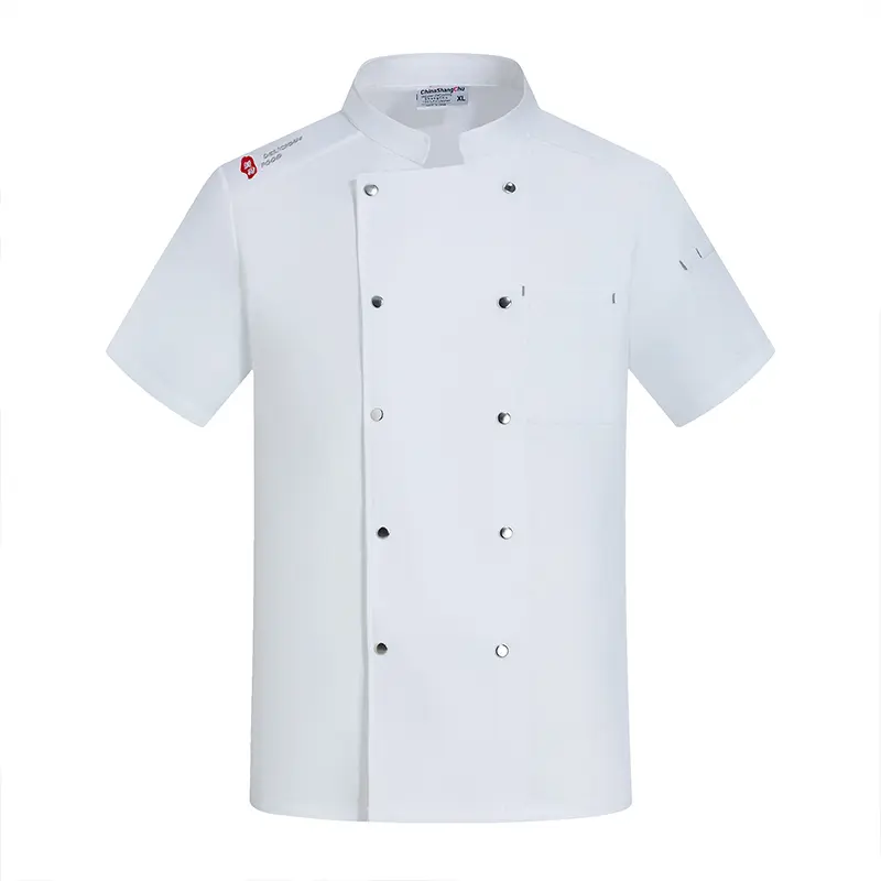 Chef Workwear Kitchen Jacket Shirt Sushi Cook's clothes Restaurant Waiter Coat Hotel Catering Uniform Short sleeves Cook costume