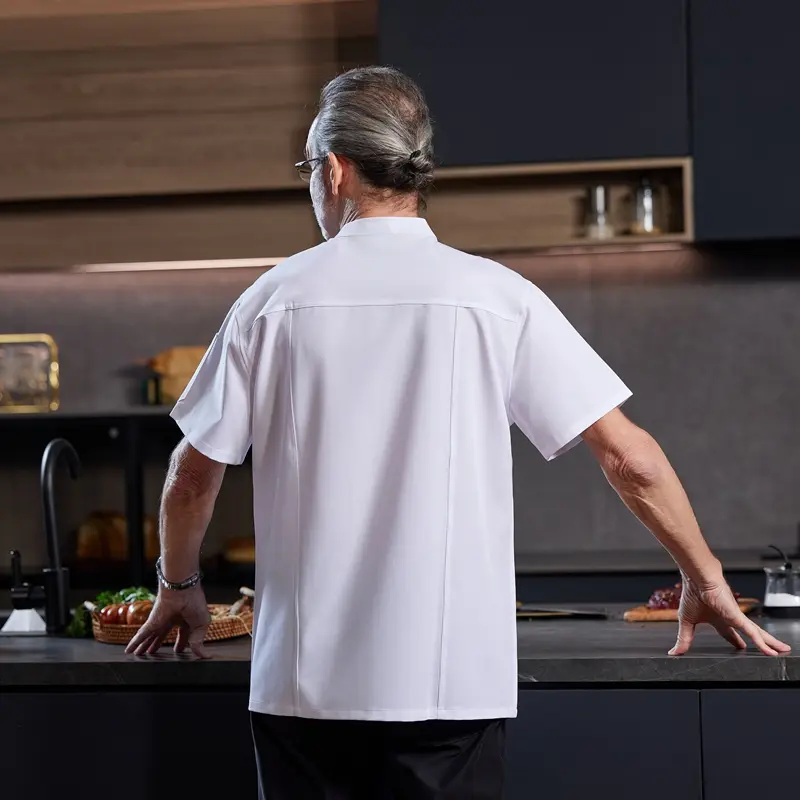Catering Chef Work Clothes Men's Short-sleeved Food Service Clothes Hotel Restaurant Canteen Baking Pastry Kitchen Cook uniform
