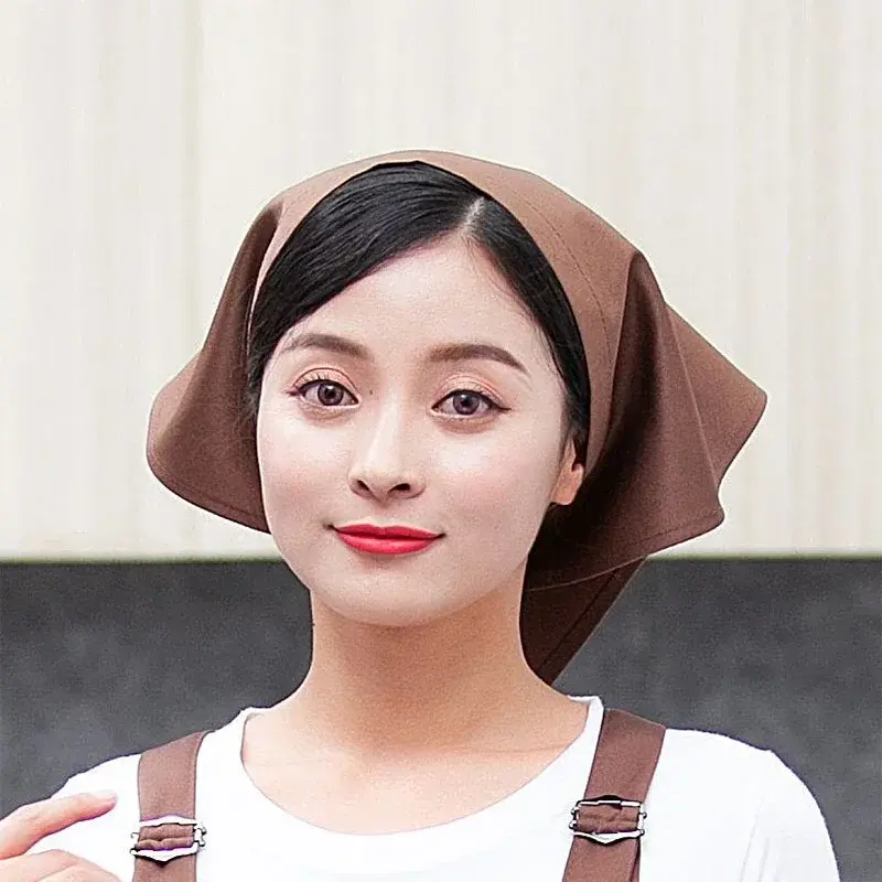 Milk Tea Shop Waiter Work Hats Restaurant Catering Kitchen Chef Hat Bakery Lace-up Cooking Cap Cafe Shop Triangle Headscarf Caps