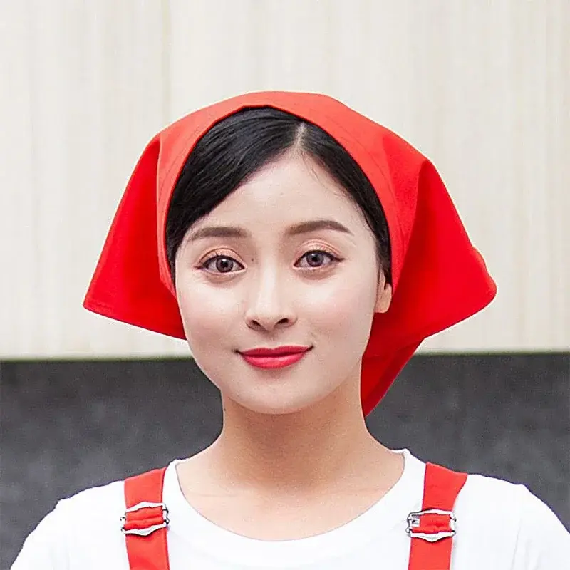 Milk Tea Shop Waiter Work Hats Restaurant Catering Kitchen Chef Hat Bakery Lace-up Cooking Cap Cafe Shop Triangle Headscarf Caps