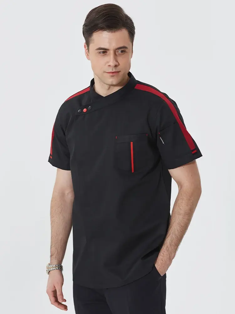 Canteen Catering Workwear Unisex Chef Jacket  Breathable Staff Coat Cooking Uniform Restaurant Cook Shirt Tops Bakery Costume