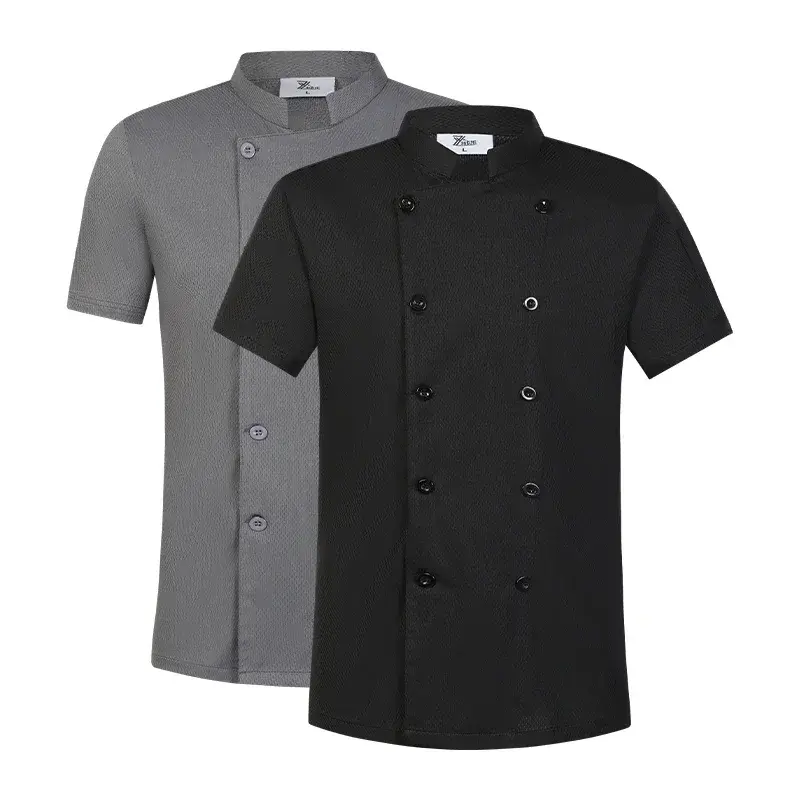 Chef Uniform Jacket Breathable Chef T-shirt Restaurant Uniform Bakery Cafe Waiter Overalls Food Service Hotel Working Clothes