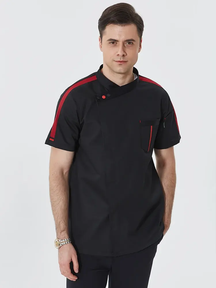 Canteen Catering Workwear Unisex Chef Jacket  Breathable Staff Coat Cooking Uniform Restaurant Cook Shirt Tops Bakery Costume