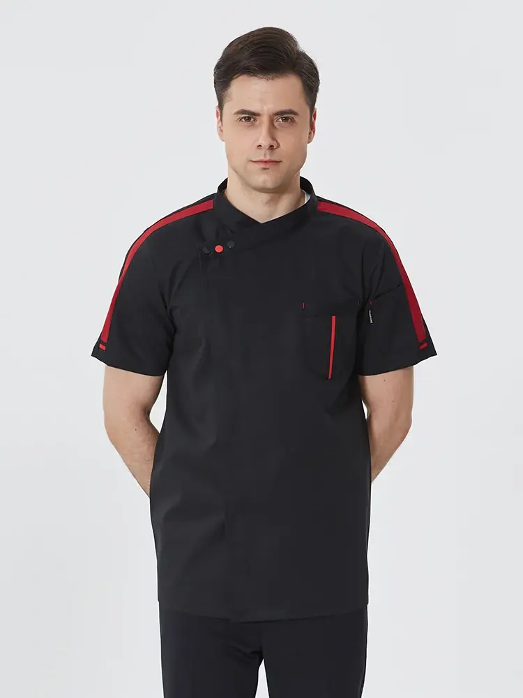 Canteen Catering Workwear Unisex Chef Jacket  Breathable Staff Coat Cooking Uniform Restaurant Cook Shirt Tops Bakery Costume