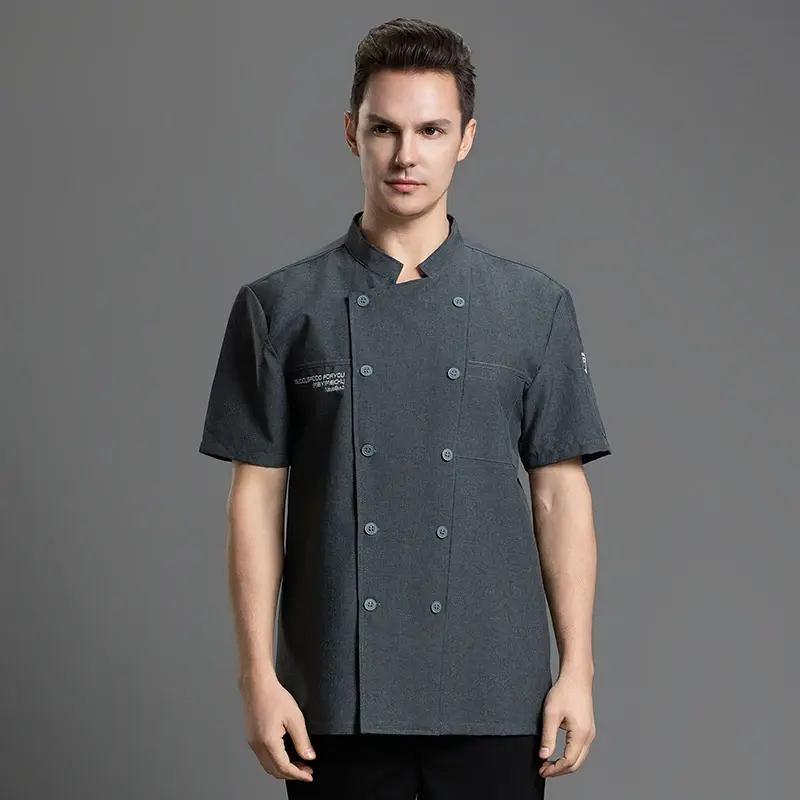 Restaurant Workwear Chef overalls Bakery Cook Jacket Men Cafe costume Hotel Clothe Professional Double Breasted Kitchen Uniform