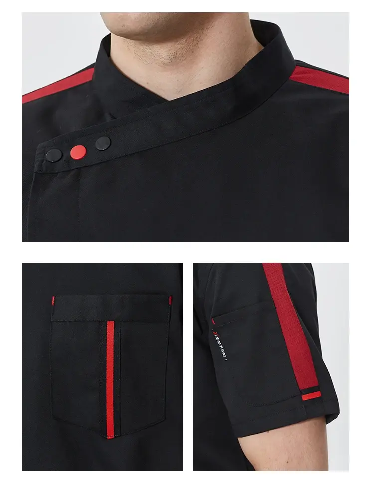 Canteen Catering Workwear Unisex Chef Jacket  Breathable Staff Coat Cooking Uniform Restaurant Cook Shirt Tops Bakery Costume
