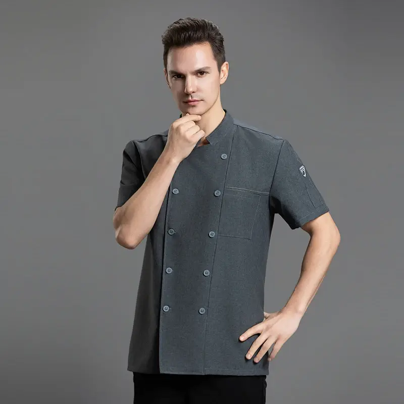 Restaurant Workwear Chef overalls Bakery Cook Jacket Men Cafe costume Hotel Clothe Professional Double Breasted Kitchen Uniform