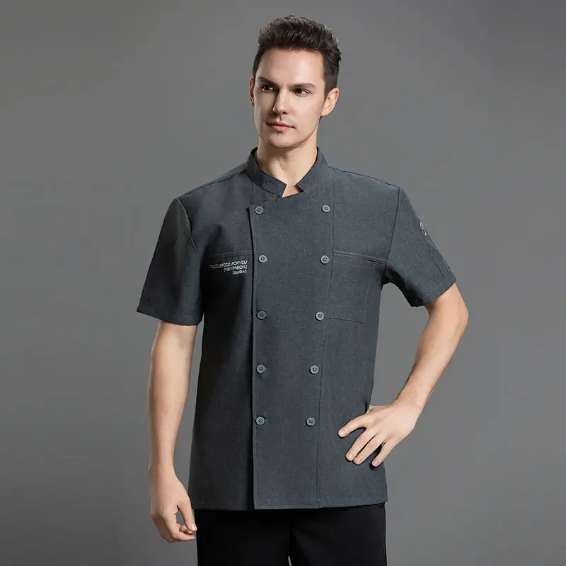 Restaurant Workwear Chef overalls Bakery Cook Jacket Men Cafe costume Hotel Clothe Professional Double Breasted Kitchen Uniform