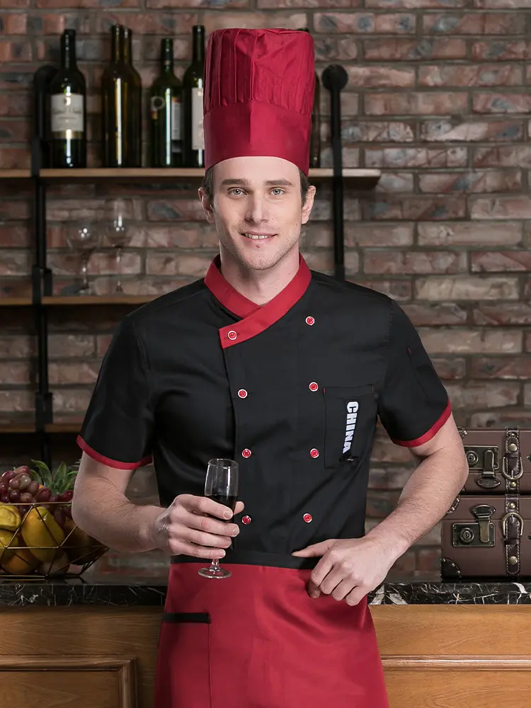 Restaurant Men Chef Jacket Hotel Kitchen Uniforms Dining Hall Uniform Cook Shirt Bakery Coffee Shop Waiter Overalls