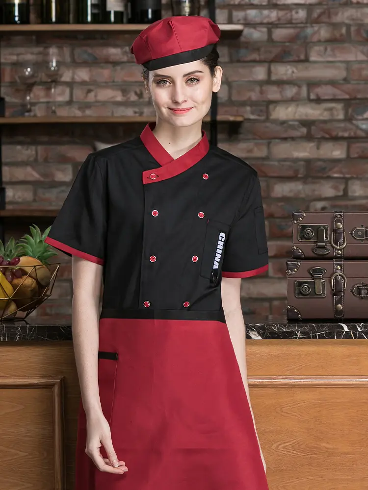 Restaurant Men Chef Jacket Hotel Kitchen Uniforms Dining Hall Uniform Cook Shirt Bakery Coffee Shop Waiter Overalls