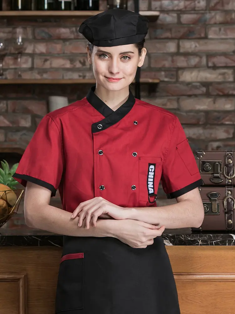 Restaurant Men Chef Jacket Hotel Kitchen Uniforms Dining Hall Uniform Cook Shirt Bakery Coffee Shop Waiter Overalls