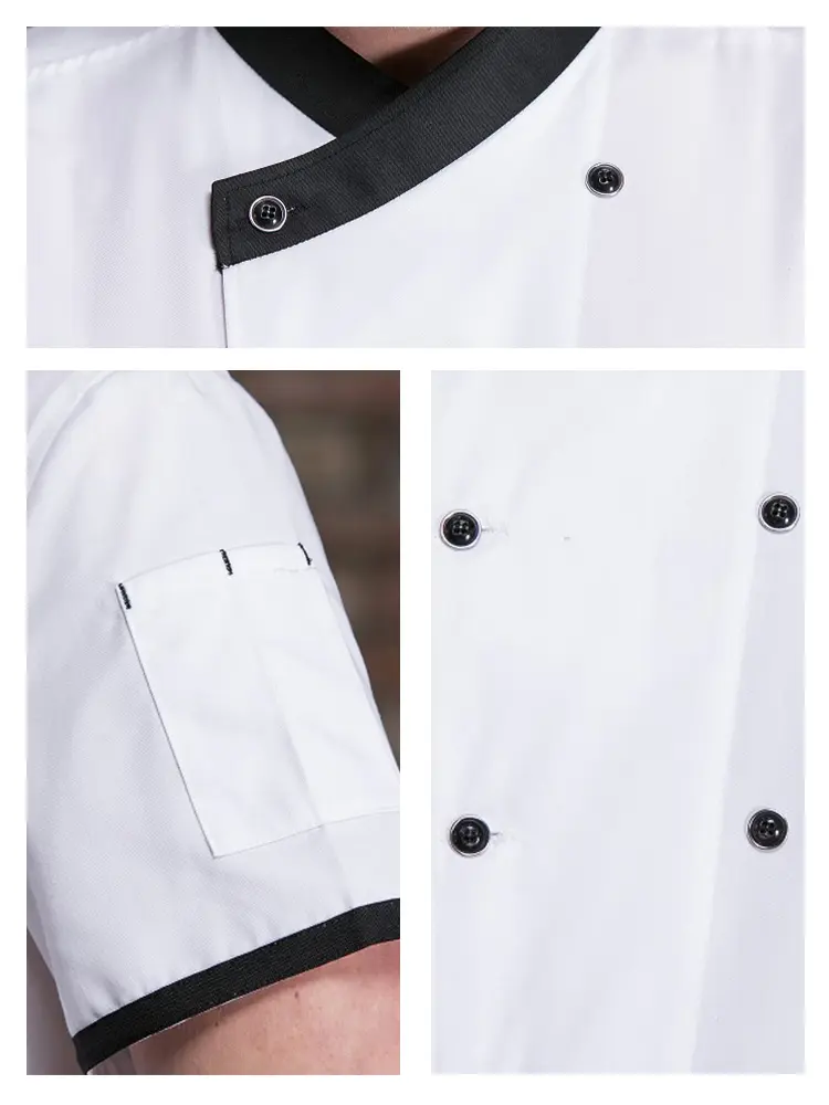 Restaurant Men Chef Jacket Hotel Kitchen Uniforms Dining Hall Uniform Cook Shirt Bakery Coffee Shop Waiter Overalls