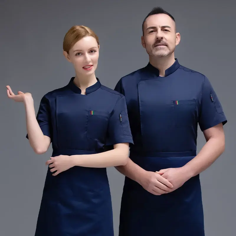 Unisex Chef Shirt Bakery Overalls Cook Overalls Restaurant Working Clothes Chef Uniform Man Cooking Clothes Tops Chef Costume