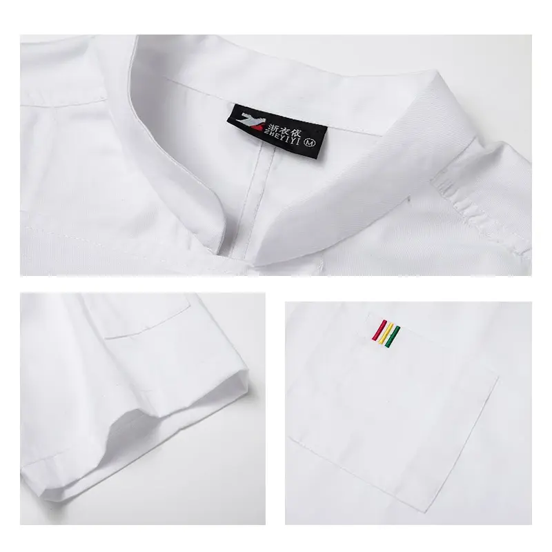 Unisex Chef Shirt Bakery Overalls Cook Overalls Restaurant Working Clothes Chef Uniform Man Cooking Clothes Tops Chef Costume