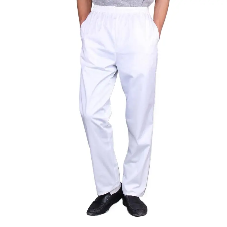 Chef Pants for Men Women Black White Stripes Slim Fit Restaurant Waiter Cook  Uniform Kitchen Trousers