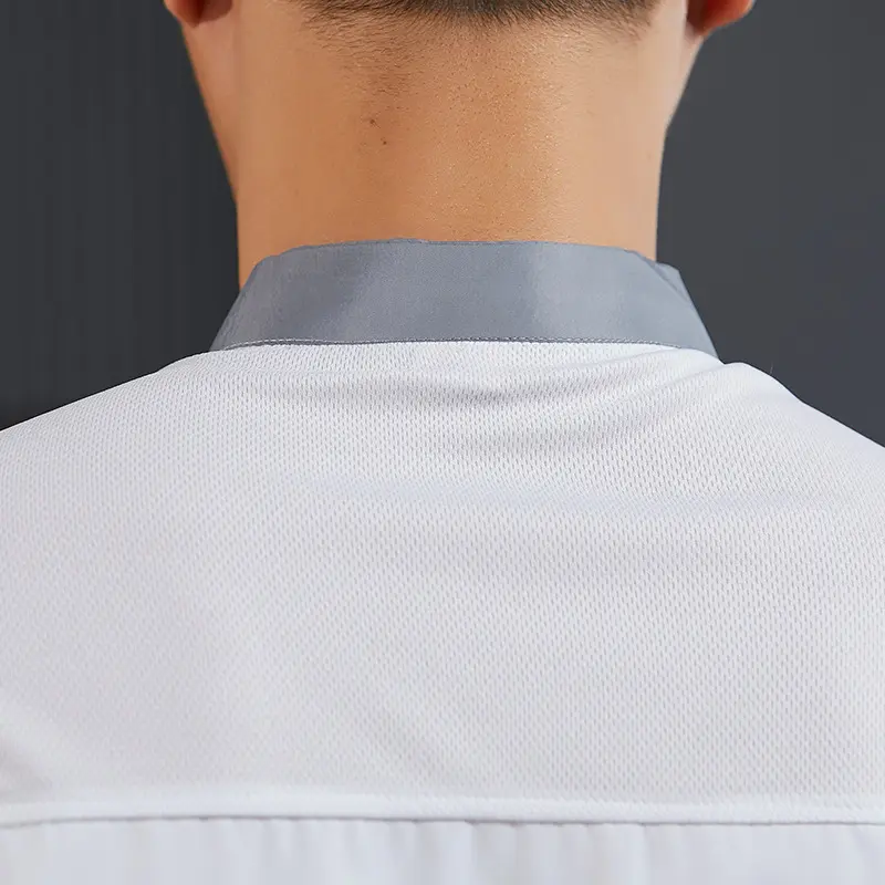 Short Sleeve Chef Jacket Buttons Men Women Hotel Restaurant Cook Shirt for Baking Pastry Waiter Uniform