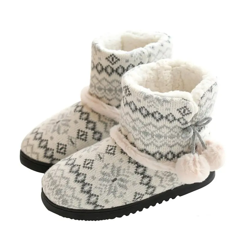 Winter Slipper Booties for Women Warm Plush Indoor Outdoor Cute House Home Shoes Boots