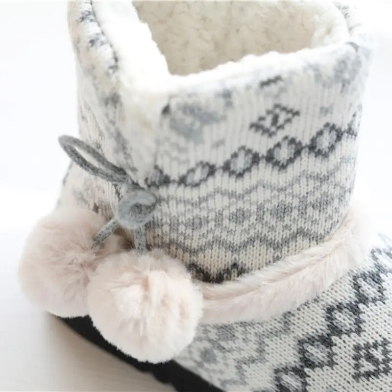 Winter Slipper Booties for Women Warm Plush Indoor Outdoor Cute House Home Shoes Boots
