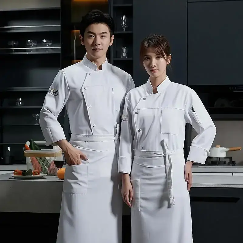Chef Uniform Coat Men Women Kitchen Cook Jacket Restaurant Bakery Waiter Clothes