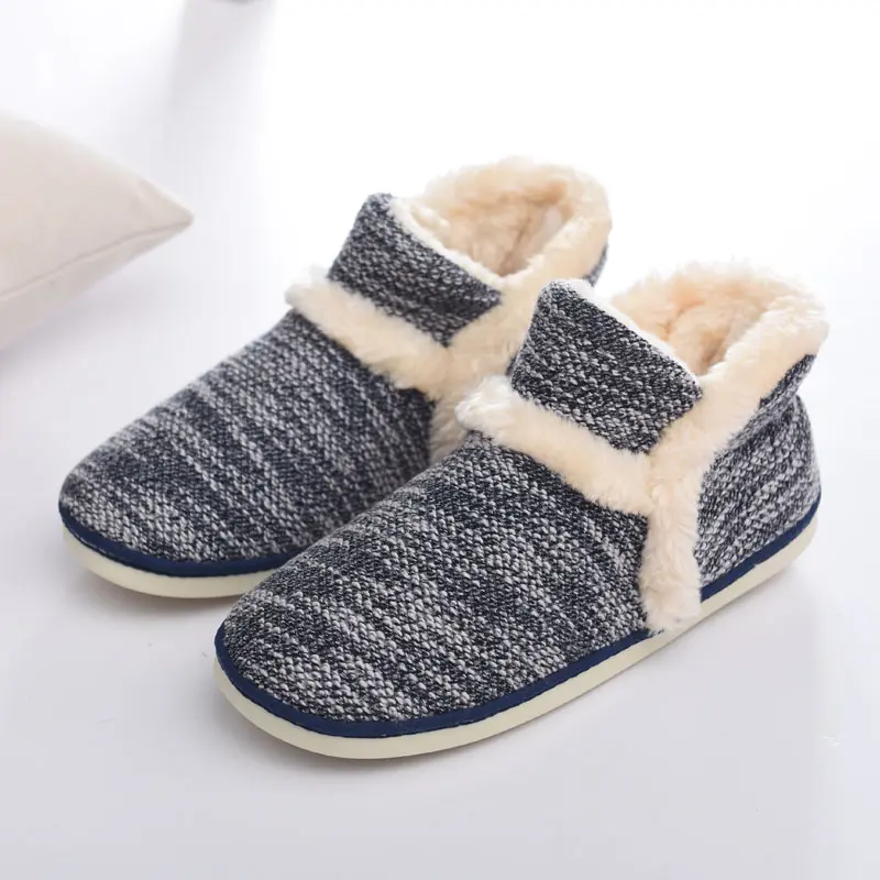 Winter Warm Slippers Booties for Women Plush Knitted House Shoes Ladies Boots Indoor Outdoor