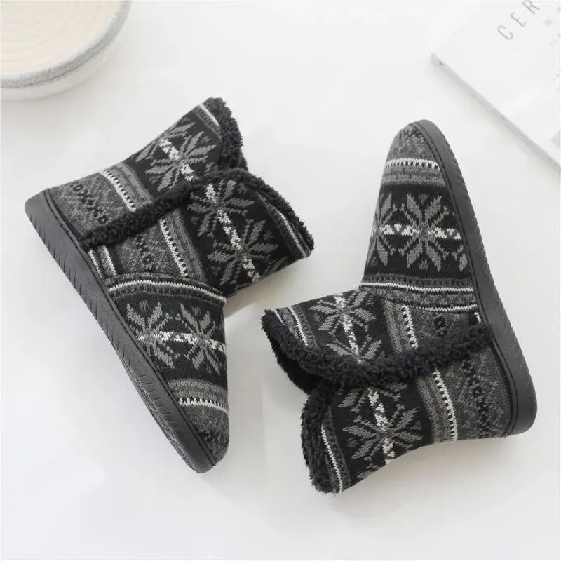 Slippers Boots Women Winter Warm Plush & Knit Indoor Outdoor House Slippers Snow Boots