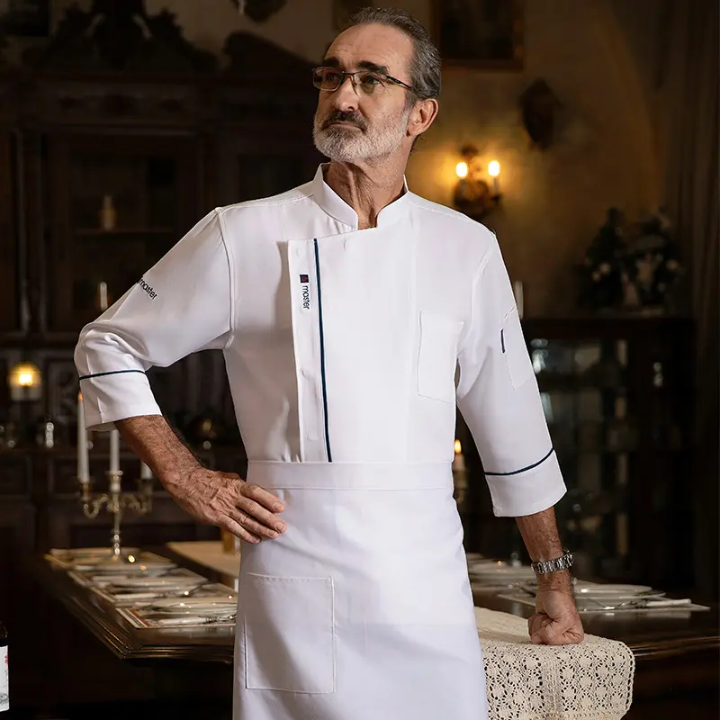 Chef Jacket Men Women Short Sleeve Uniform Snaps Button  for Kitchen Bakery Catering Hotel