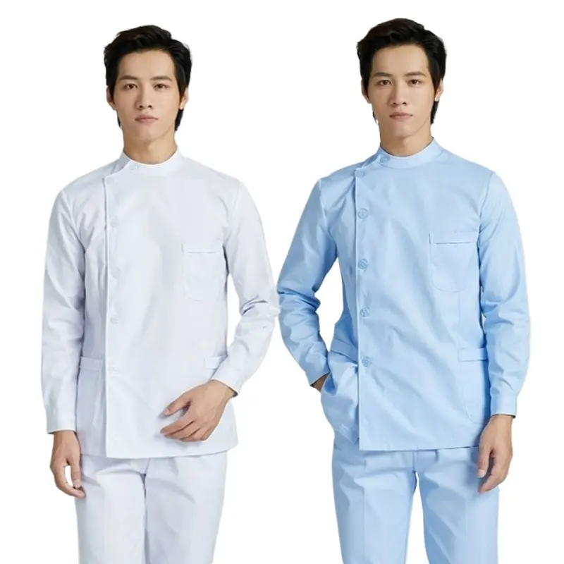 Medical Scrubs Uniform for Men Short Long Sleeve Nurse Jacket and Pants for Doctor Dentist