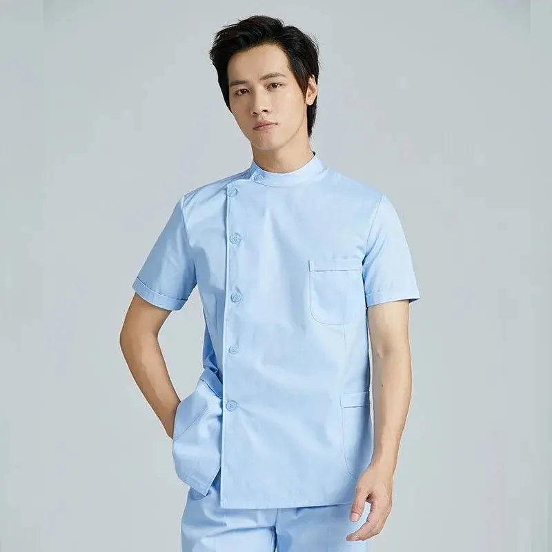 Medical Scrubs Uniform for Men Short Long Sleeve Nurse Jacket and Pants for Doctor Dentist