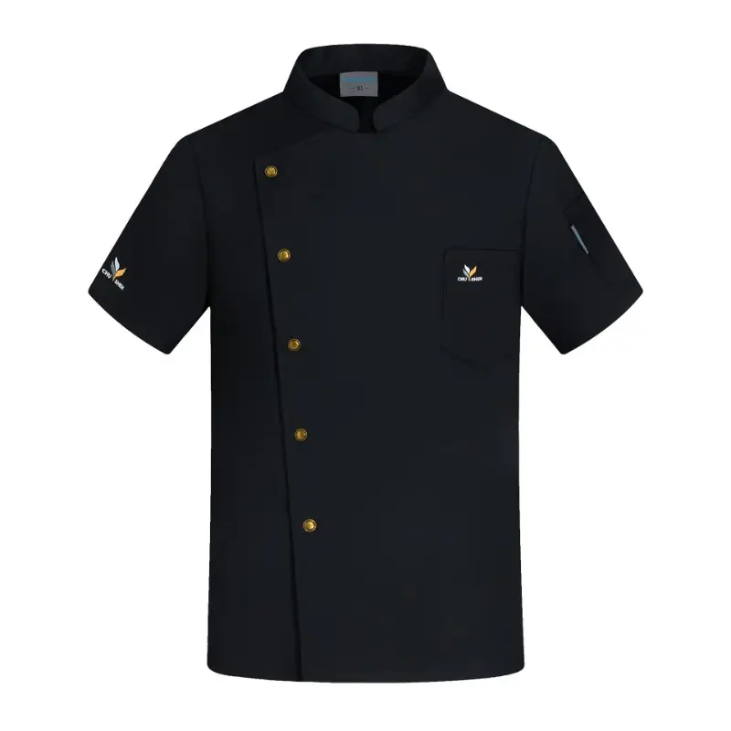 Chef Uniform Short Sleeve Men Women Embroidered Cook Jacket for Bakery Hotel Restaurant Catering Kitchen