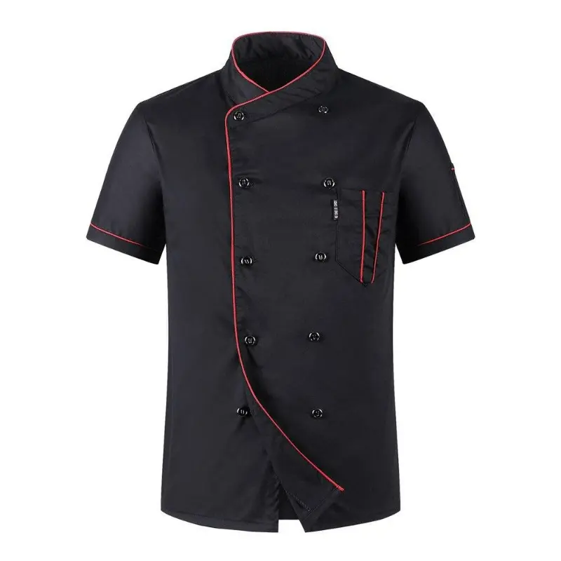 Chef Jacket Men Women Short Sleeve Shirt Kitchen Cook Coat Restaurant Waiter Uniforms