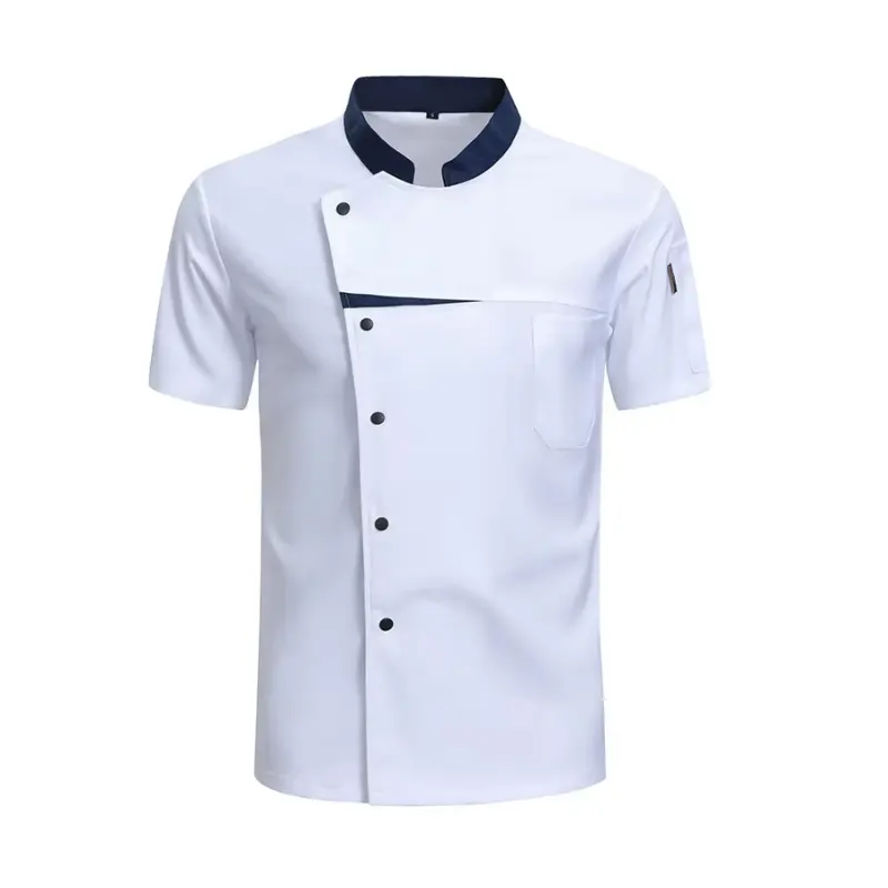 Chef Jacket Men Women Short Sleeve for Hotel Restaurant Kitchen Waiter Baking Bartender Uniforms