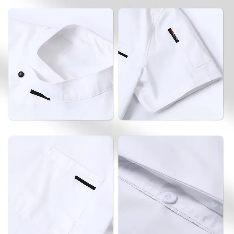 Elegant Chef Jacket Women Short Sleeve Kitchen Clothing Women's Summer Cook Uniform Shirt Breathable