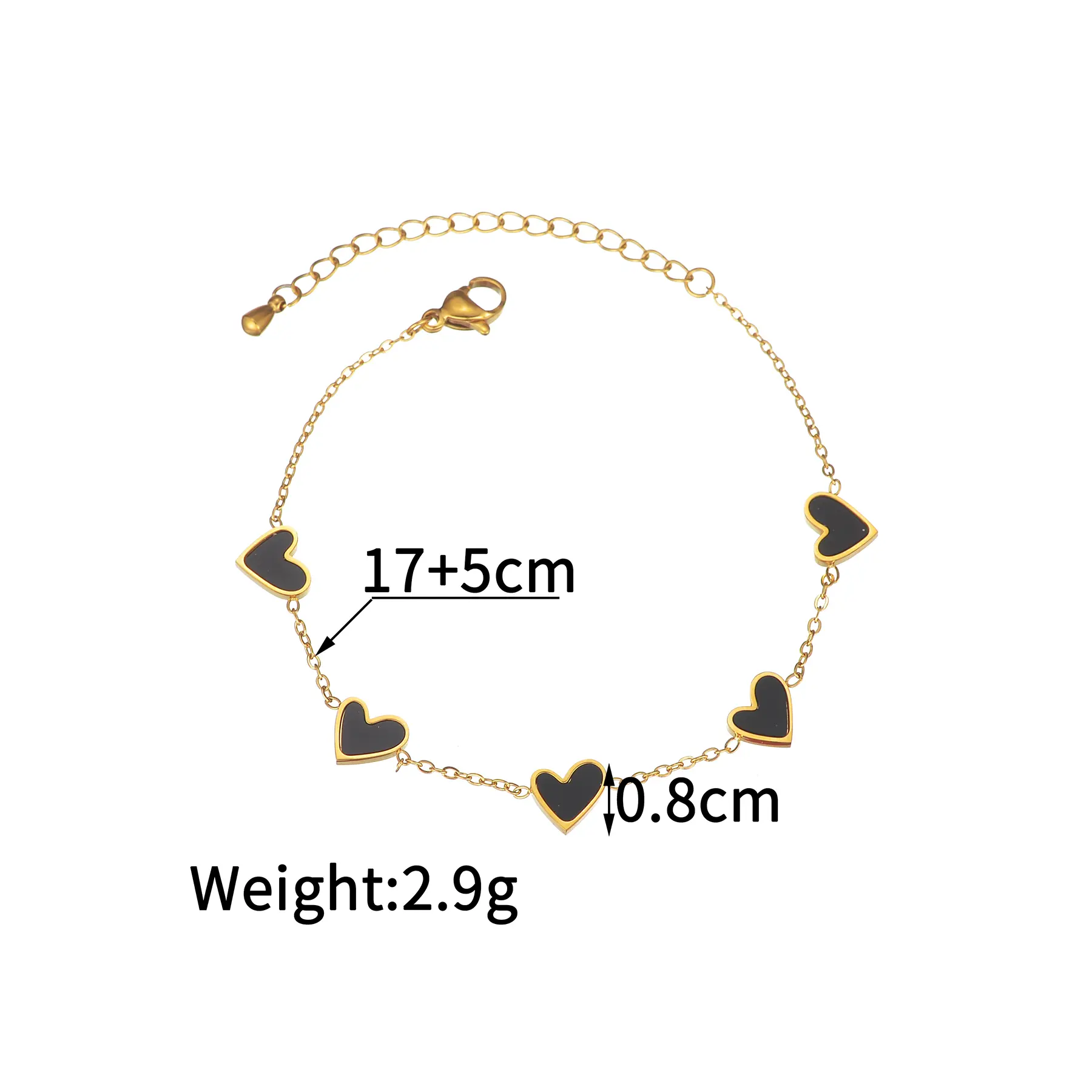 Freeteeme Colorful Oil Drop Heart Women's Chain Bracelet Stainless Steel Minimalist Bracelet Charm Daily Jewelry Birthday Gift